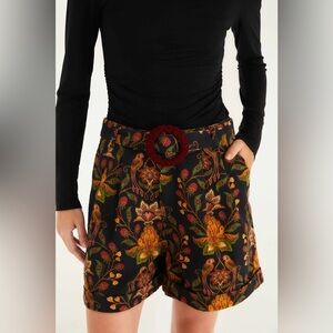 FARM RIO Black Berry Garden Shorts